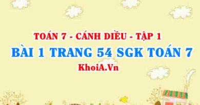 Bài 1 trang 54 SGK Toán 7 tập 1 Cánh Diều